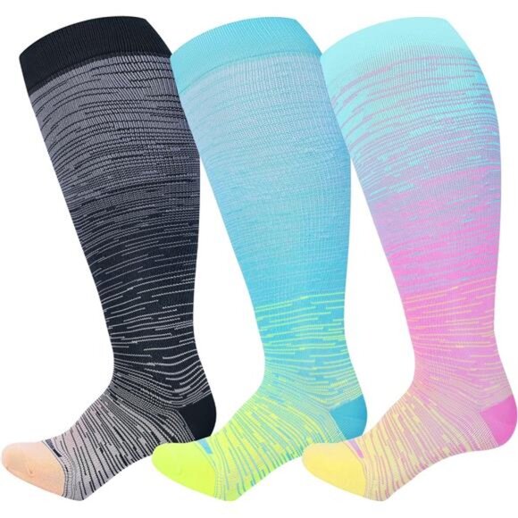 Plus Size Compression Socks for Women Men Wide Calf Extra Large 15-20 - Picture 1 of 7